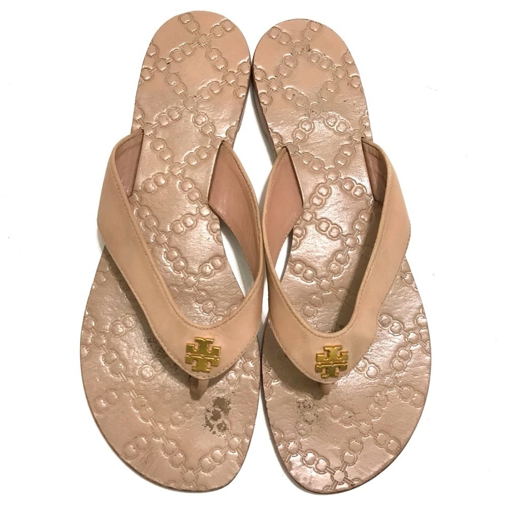 Tory Burch Leather Monroe Sandals in Blush Tan Size 9.5